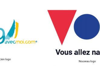 L'ancien et le nouveau logo de vogavecmoi.com