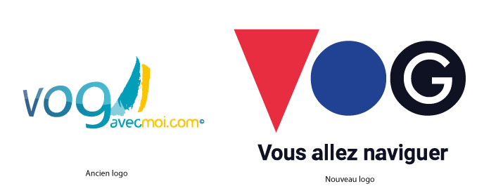 L'ancien et le nouveau logo de vogavecmoi.com